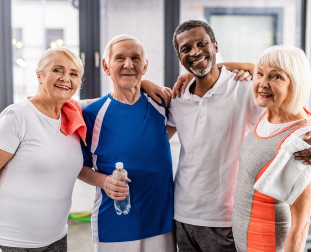 photo of active senior adults at gym