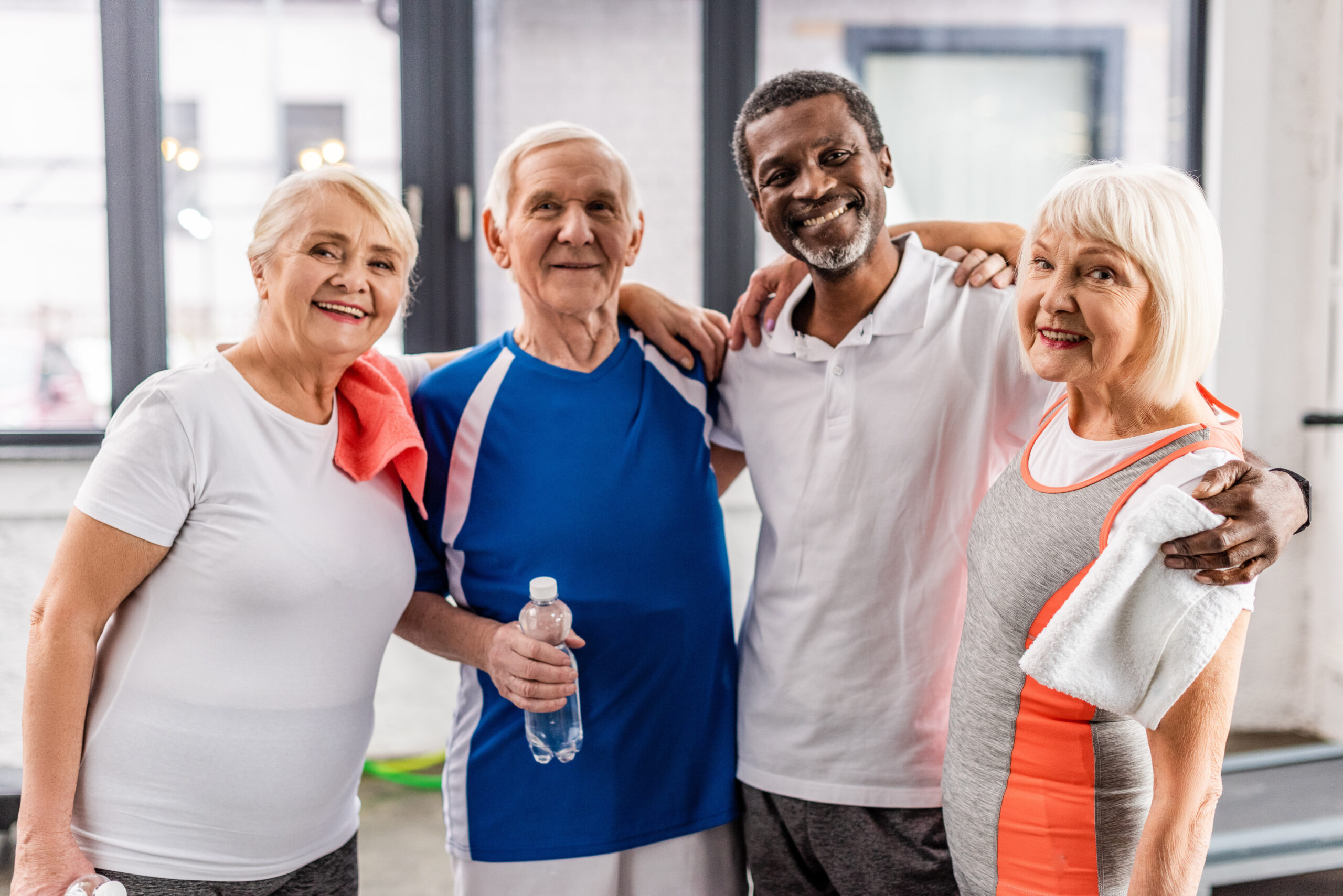 photo of active senior adults at gym